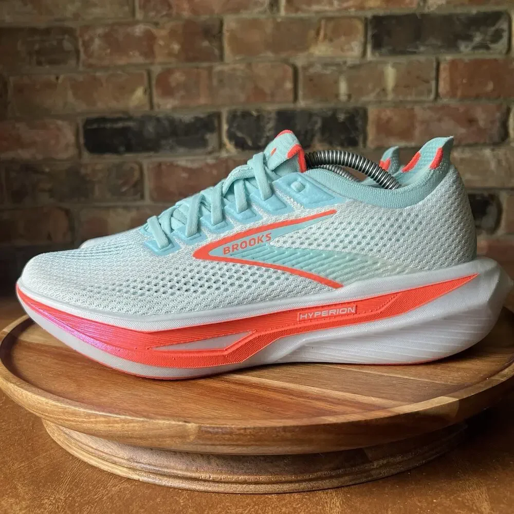 Brooks Hyperion 3 Womens 8.5 White Pink Clay Performance Running Shoes Sneakers - Picture 11 of 16